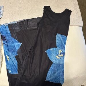 Peppermayo black and blue flower dress